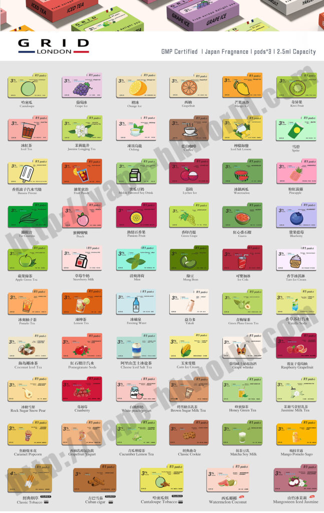 悅刻 1 代通用!GRID 煙彈 3 入組(Relx MEGA VAPE 同廠)3% 尼古丁 50 + 口味任選 1 grid-pods vape 煙彈